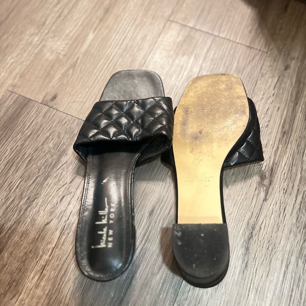 Nicole Miller Black Quilted Mules - Picture 3 of 3